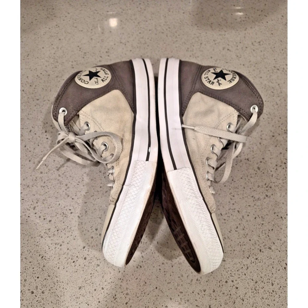 Converse High Street Mid Vintage Sneakers in Gray & White size 10